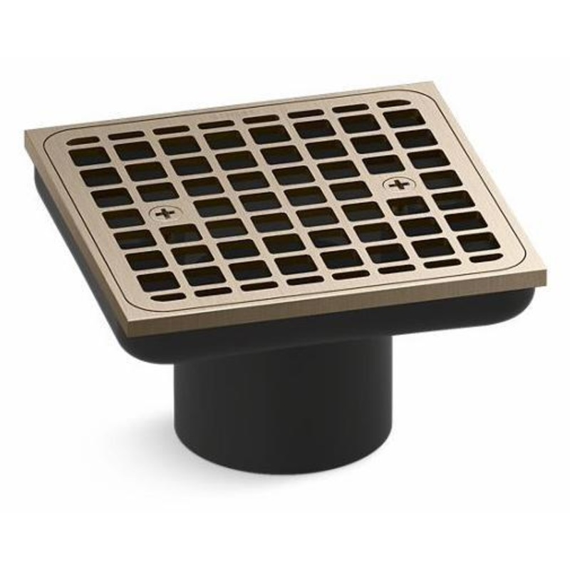 Clearflo Square Brass Tile-In Shower Drain Less Drain Body – Vibrant Brushed Bronze 22665-BV Kohler