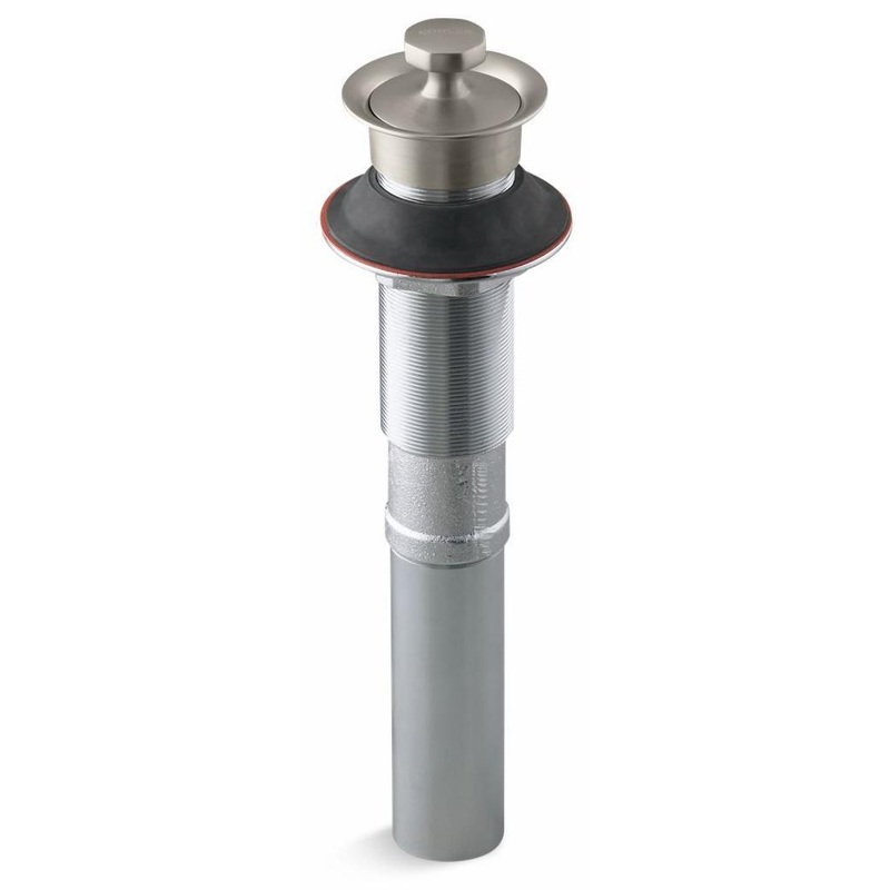 Bathroom Sink Drain With Metal Stopper Less Overflow – Vibrant Brushed Nickel 7127-BN Kohler