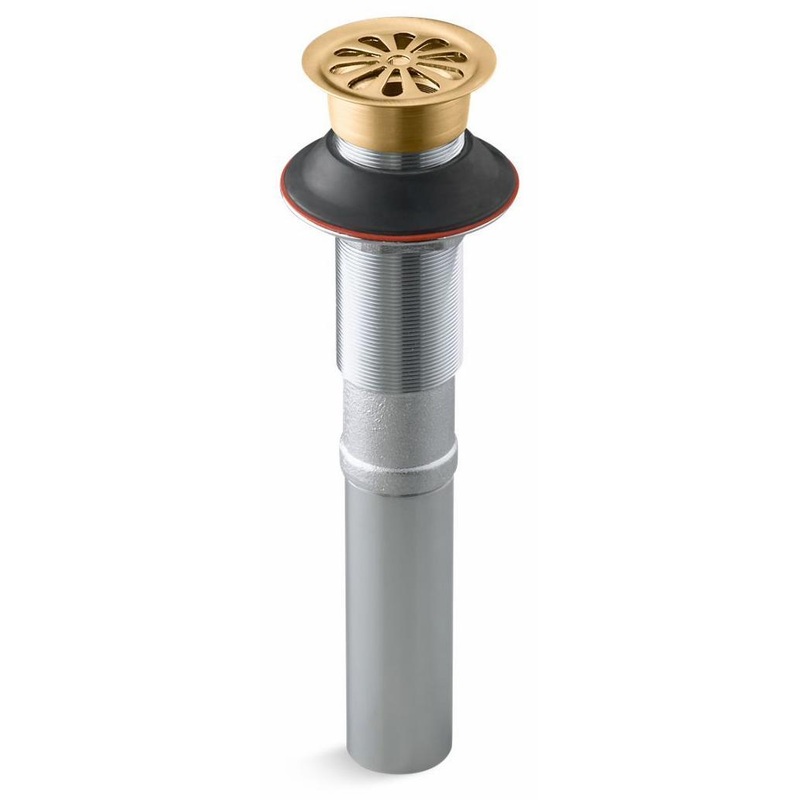 Bathroom Sink Grid Drain Less Overflow – Vibrant Brushed Moderne Brass 7129-2MB Kohler