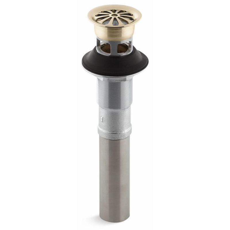 Bathroom Sink Grid Drain With Overflow – Vibrant French Gold 7129-A-AF Kohler