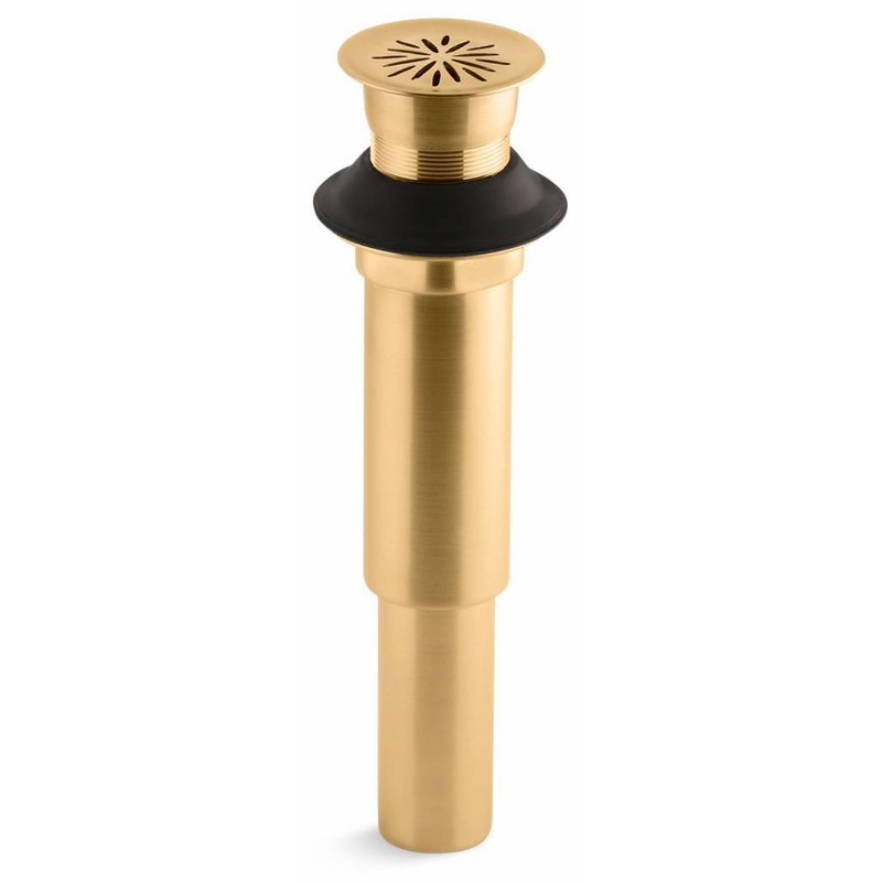 Decorative Grid Shower Drain Less Overflow – Vibrant Brushed Moderne Brass 7107-2MB Kohler