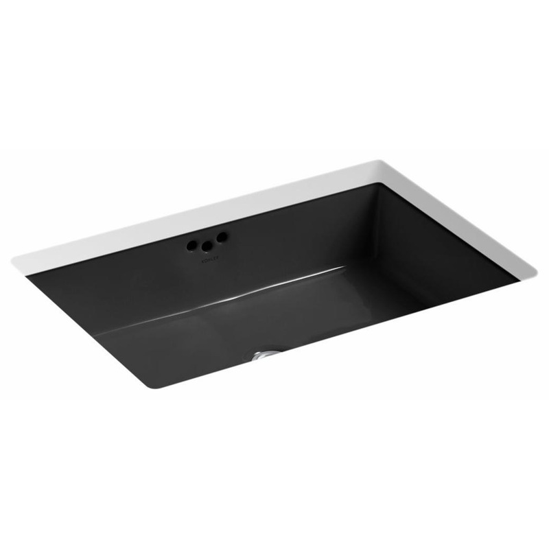 Kathryn Undermount Bathroom Sink with Glazed Underside – Black Black 2297-G-7 Kohler
