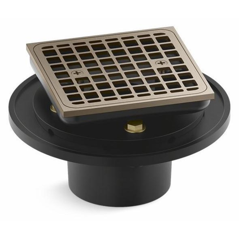 Clearflo Square Brass Tile-In Shower Drain – Vibrant Brushed Bronze 22673-BV Kohler