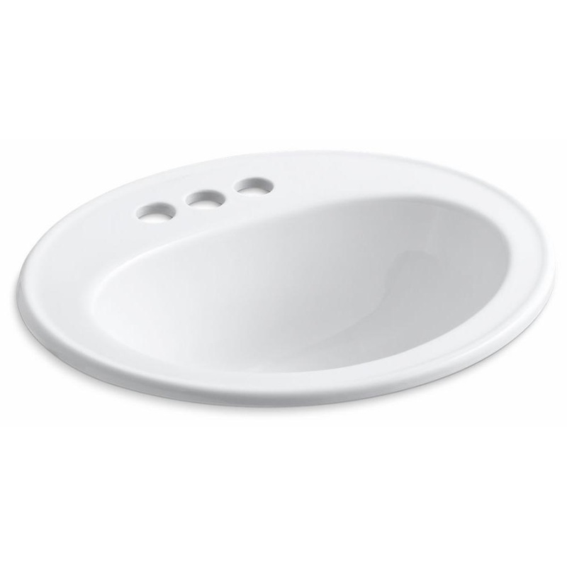 Pennington Centerset Drop-In Bathroom Sink – White 2196-4-0 Kohler
