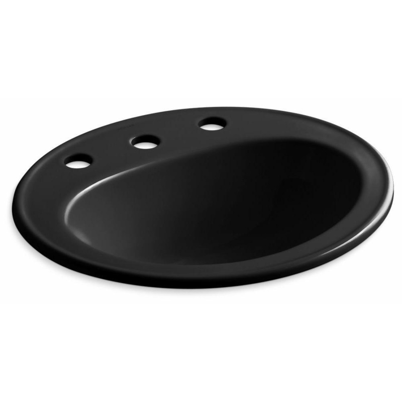 Pennington Widespread Drop-In Bathroom Sink – Black Black 2196-8-7 Kohler
