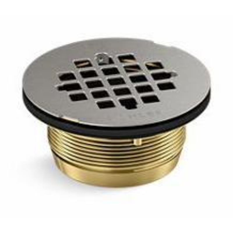 Round Brass Drain for Shower Base – Brushed Stainless 22675-BS Kohler