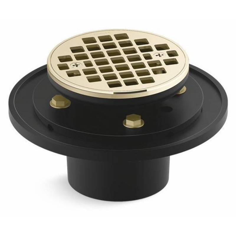 Clearflo Round Brass Tile-In Shower Drain – Vibrant French Gold 22671-AF Kohler
