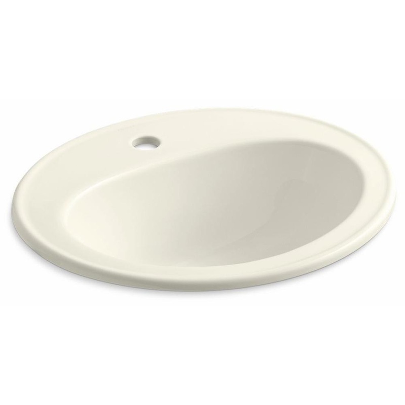 Pennington Single Hole Drop-In Bathroom Sink – Biscuit 2196-1-96 Kohler
