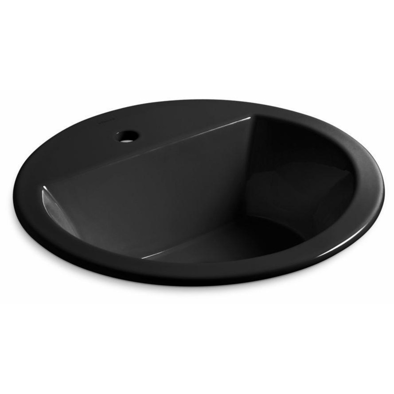 Bryant Single Hole Drop-In Bathroom Sink – Black Black 2714-1-7 Kohler