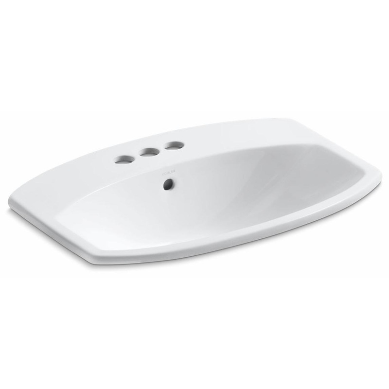 Cimarron Rectangle Drop-In Bathroom Sink – White 2351-4-0 Kohler