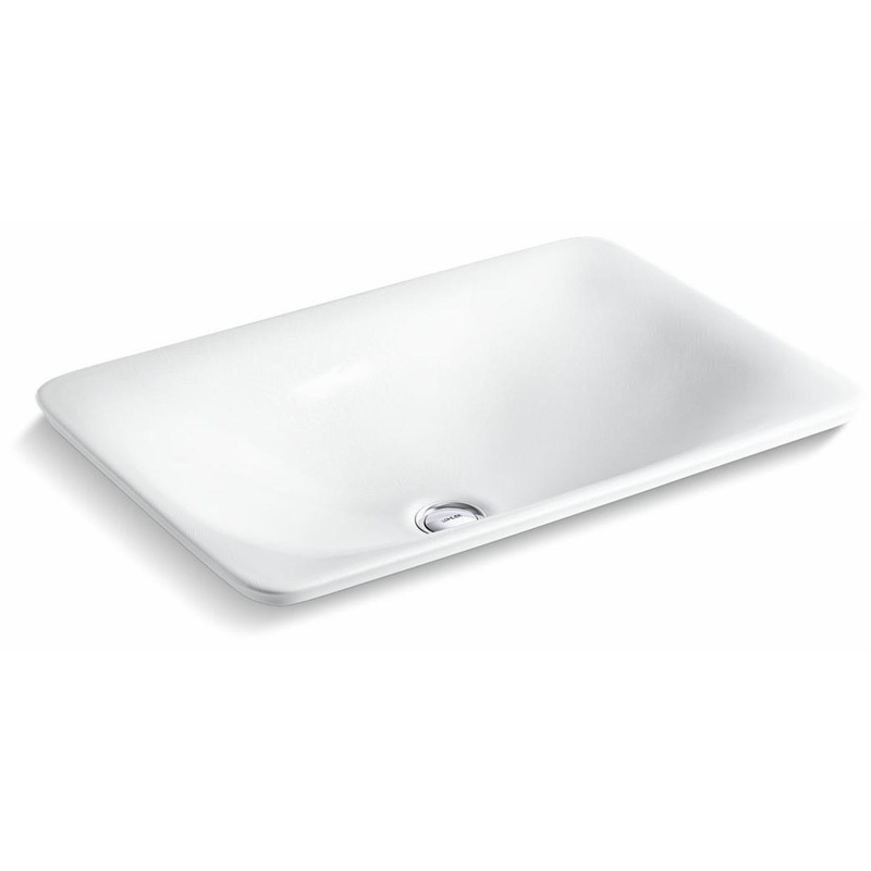 Sartorial Herringbone Carillon Drop-In Bathroom Sink (less Overflow) – White Sartorial Herringbone 75749-HD1-0 Kohler