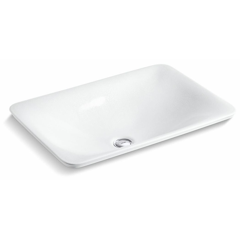Sartorial Paisley Carillon Drop-In Bathroom Sink (less Overflow) – White Sartorial Paisley 75749-FP1-0 Kohler