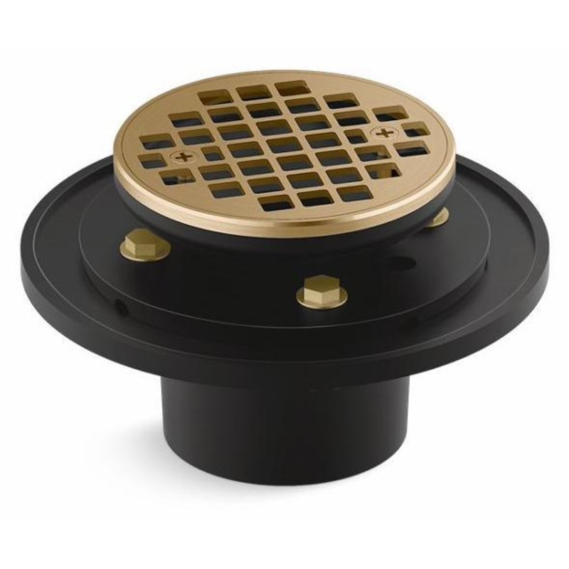 Clearflo Round Brass Tile-In Shower Drain – Vibrant Brushed Moderne Brass 22671-2MB Kohler