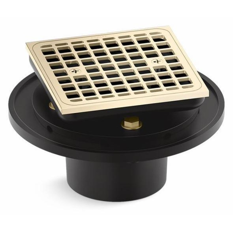 Clearflo Square Brass Tile-In Shower Drain – Vibrant French Gold 22673-AF Kohler