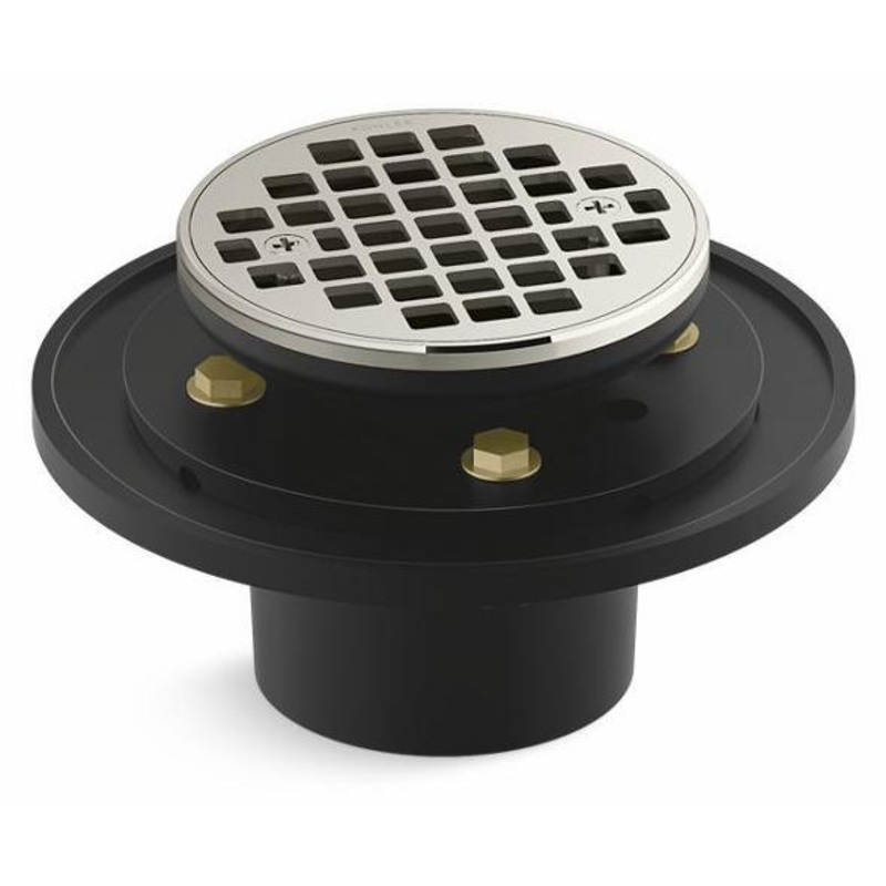 Clearflo Round Brass Tile-In Shower Drain – Vibrant Polished Nickel 22671-SN Kohler