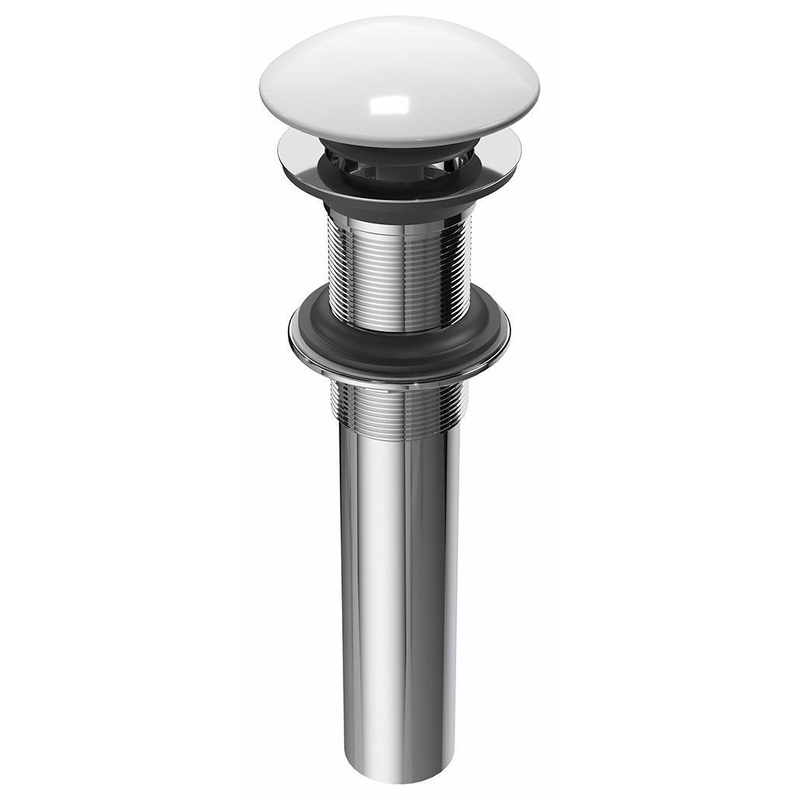 Push Drain Assembly with Porcelain Cap (Less Overflow) – White AC2143-240 Kalia