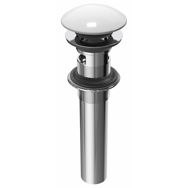 Push Drain with Overflow Assembly with Porcelain Cap – White AC2142-240 Kalia