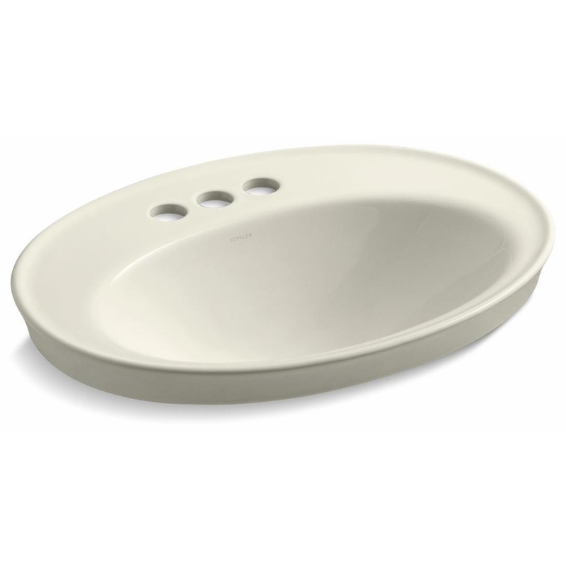 Serif Centerset Drop-In Bathroom Sink – Biscuit 2075-4-96 Kohler