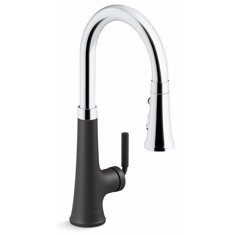 Tone Kitchen Faucet with Pulldown Spray – Polished Chrome With Matte Black 23764-CBL Kohler