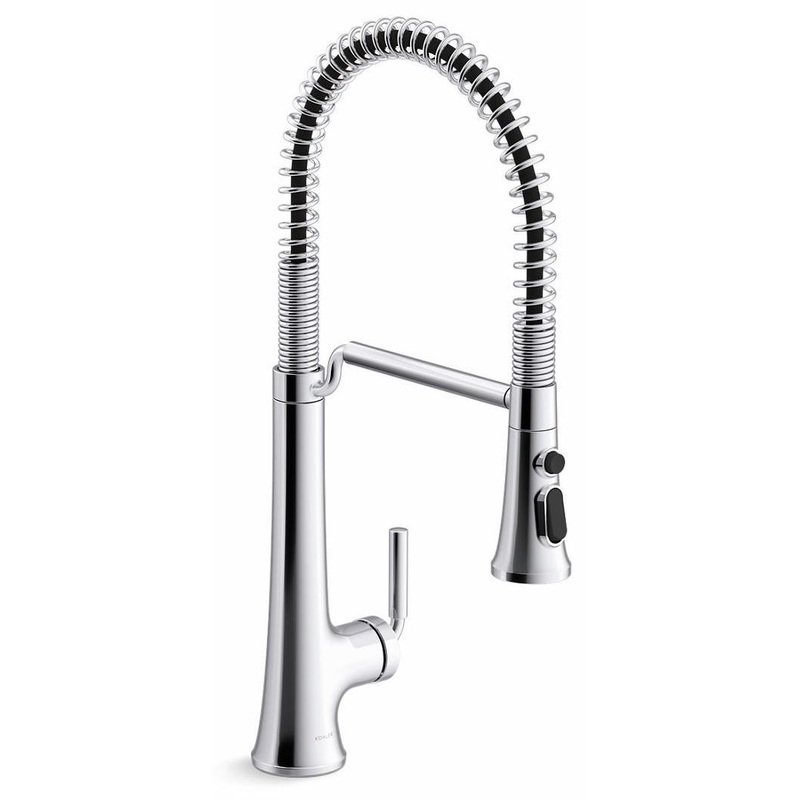Tone Semi-Professional Kitchen Faucet with Spring Pulldown Spray – Polished Chrome 23765-CP Kohler