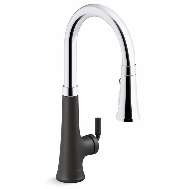Tone Touchless Smart Kitchen Faucet with Pulldown Spray – Polished Chrome With Matte Black 23766-WB-CBL Kohler