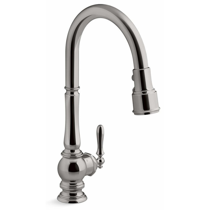 Artifacts Touchless Kitchen Faucet with Pulldown Spray – Vibrant Titanium 29709-TT Kohler