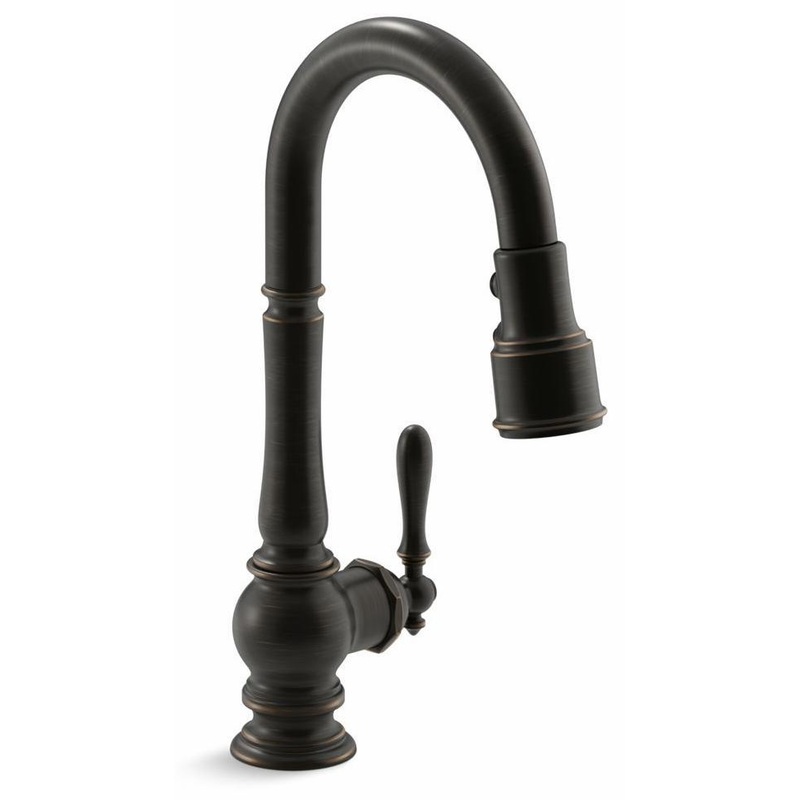 Artifacts Kitchen Faucet with 16″ Pulldown 3-Function Spray – Oil-Rubbed Bronze 99261-2BZ Kohler