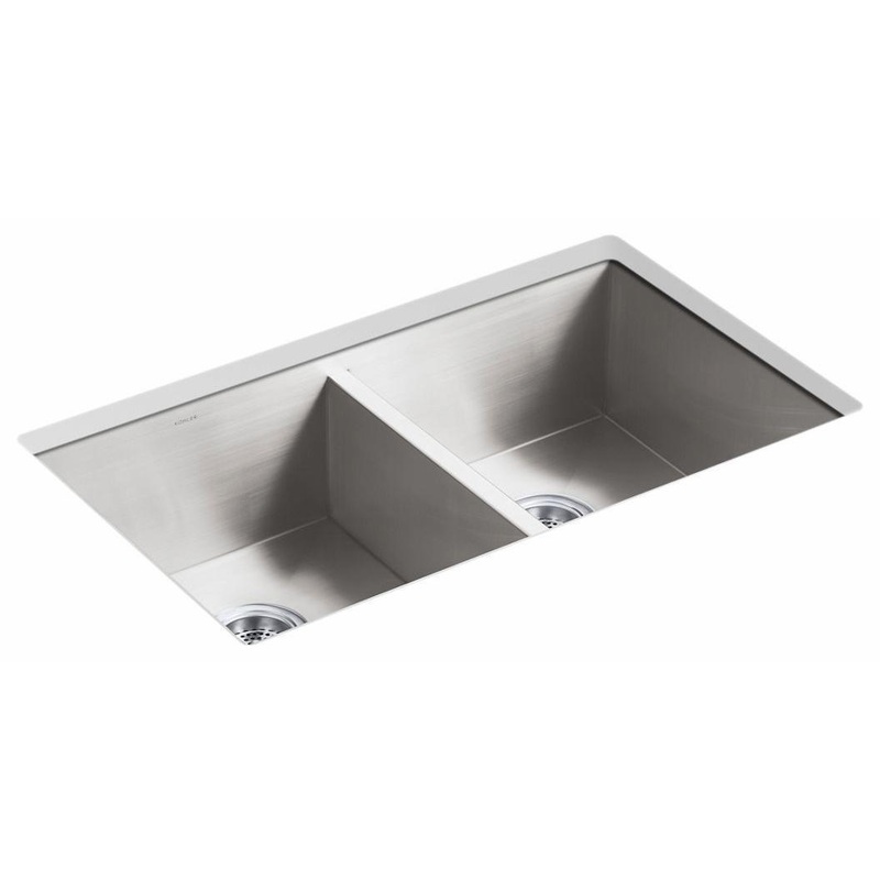 Vault 32″ 2 Bowl Undermount Kitchen Sink – Stainless Steel 3820-NA Kohler