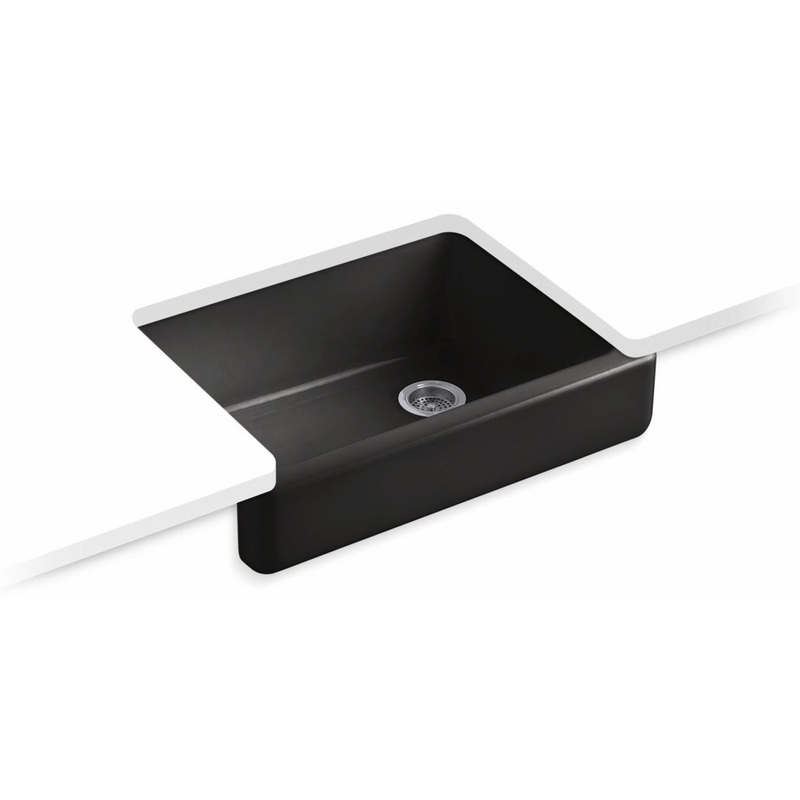 Whitehaven 29-1/2″ 1 Bowl Undermount Farmhouse Kitchen Sink – Black Black 6486-7 Kohler