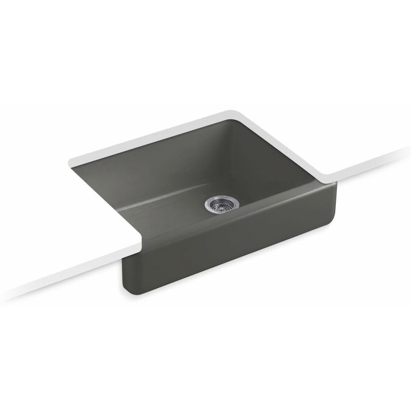 Whitehaven 29-1/2″ 1 Bowl Undermount Farmhouse Kitchen Sink – Thunder Grey 6486-58 Kohler