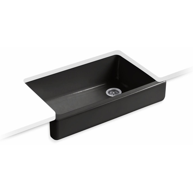Whitehaven 35-1/2″ 1 Bowl Undermount Farmhouse Kitchen Sink – Black Black 6488-7 Kohler