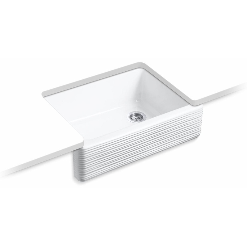 Whitehaven Hayridge 29-11/16″ 1 Bowl Undermount Farmhouse Kitchen Sink – White 7251-0 Kohler