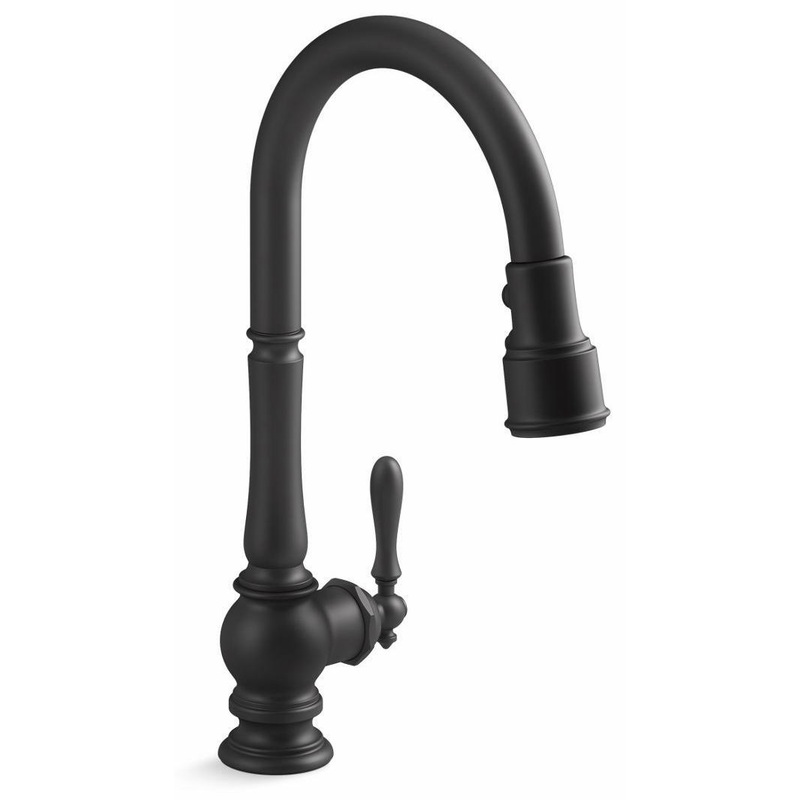 Artifacts Kitchen Faucet with Pulldown Spray – Matte Black 99259-BL Kohler
