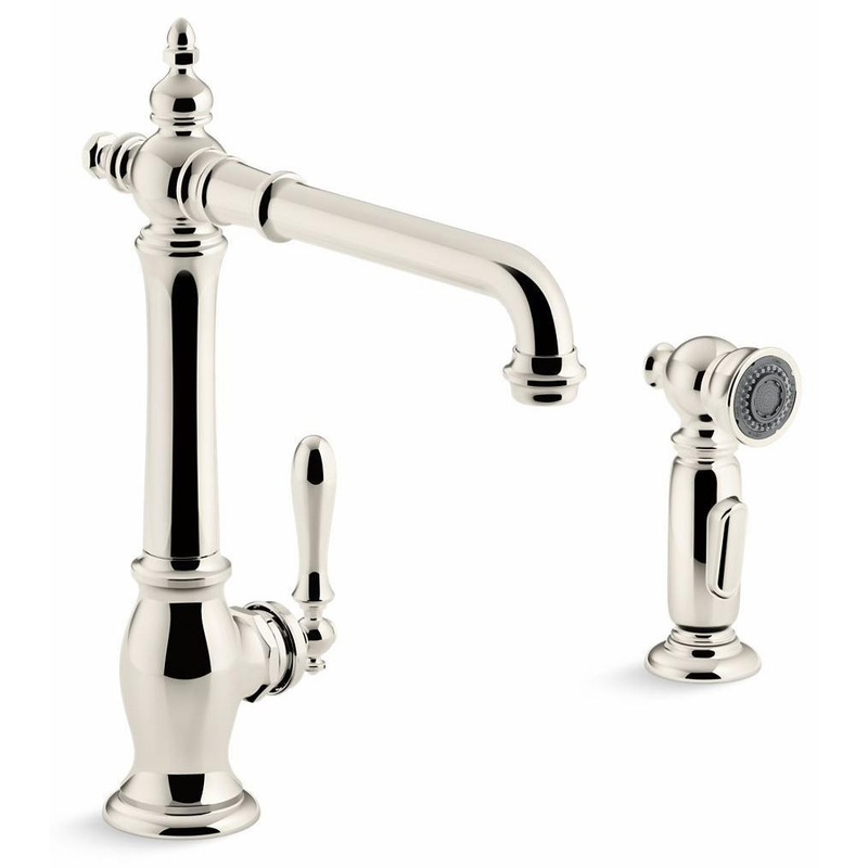 Artifacts Kitchen Faucet with Side Spray – Vibrant Polished Nickel 99265-SN Kohler