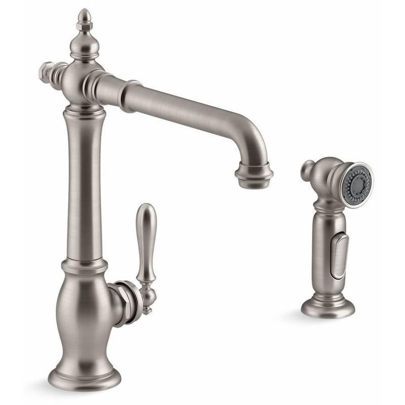 Artifacts Kitchen Faucet with Side Spray – Vibrant Stainless 99265-VS Kohler