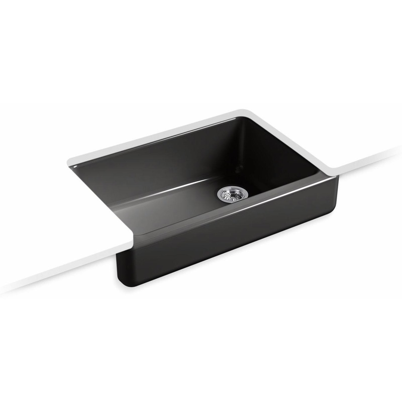 Whitehaven 32-1/2″ 1 Bowl Undermount Farmhouse Kitchen Sink – Black Black 5826-7 Kohler