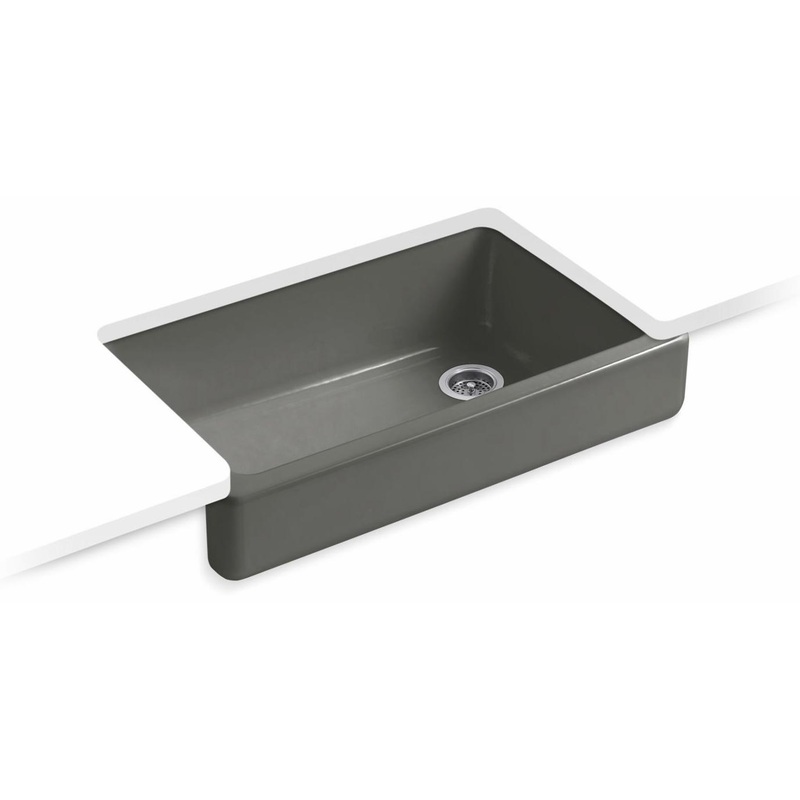 Whitehaven 35-1/2″ 1 Bowl Undermount Farmhouse Kitchen Sink – Thunder Grey 6488-58 Kohler