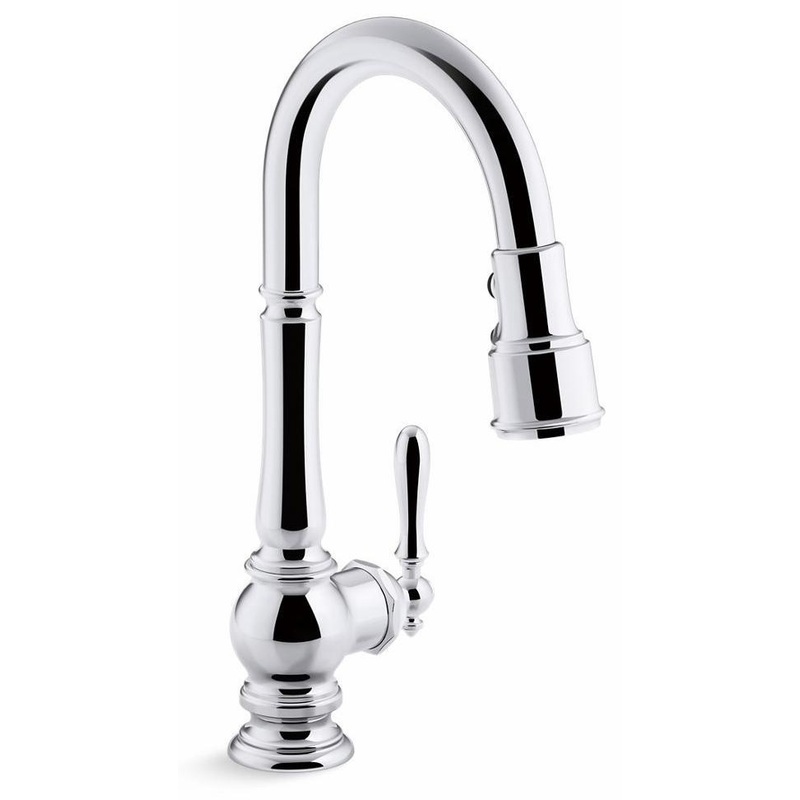 Artifacts Kitchen Faucet with 16″ Pulldown 3-Function Spray – Polished Chrome 99261-CP Kohler