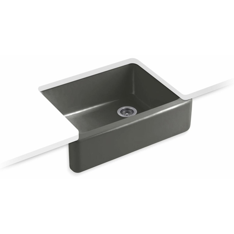 Whitehaven 29-3/4″ 1 Bowl Undermount Farmhouse Kitchen Sink – Thunder Grey 6487-58 Kohler