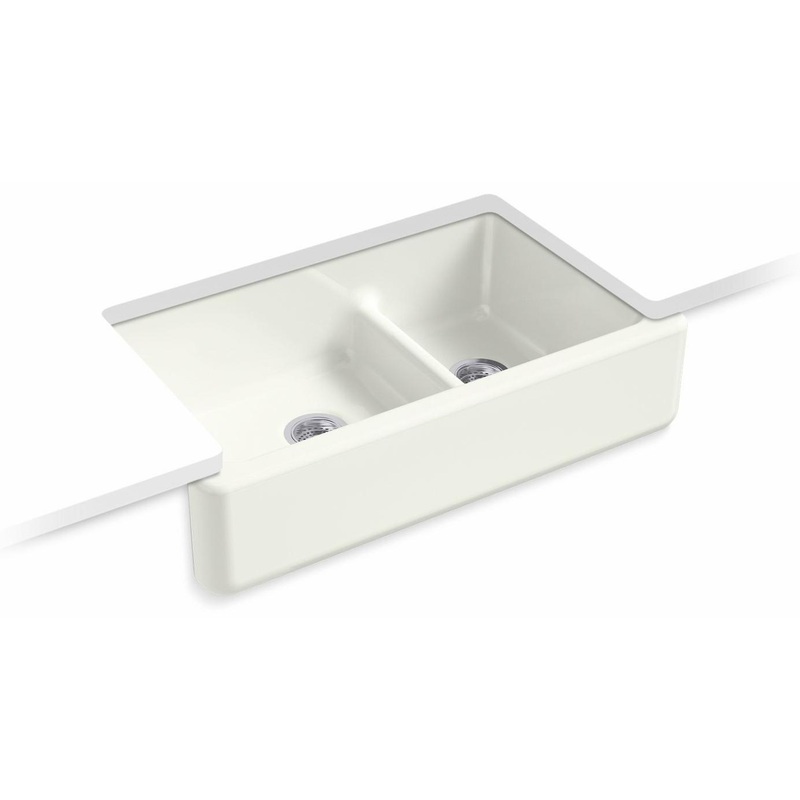 Whitehaven Smart Divide 35-3/4″ 1.75 Bowl Undermount Farmhouse Kitchen Sink – Dune 6427-NY Kohler