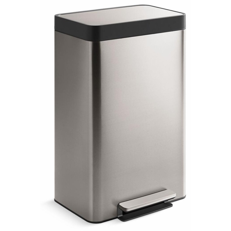 13 Gallon Stainless Steel Step Trash Can – Stainless Steel 20940-ST Kohler