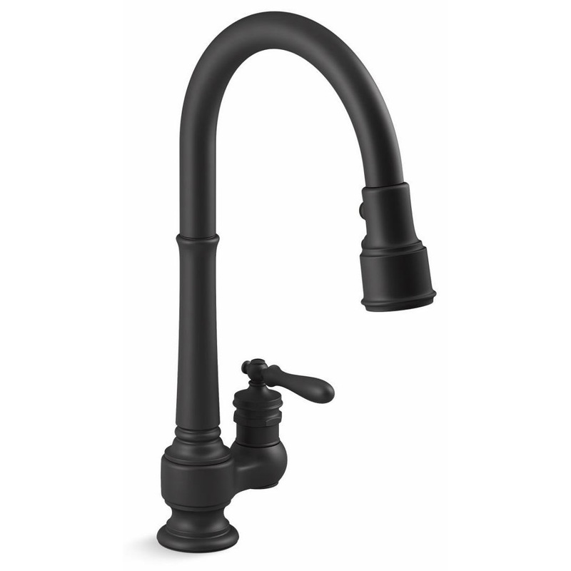 Artifacts Kitchen Faucet with Pulldown Spray – Matte Black 99260-BL Kohler