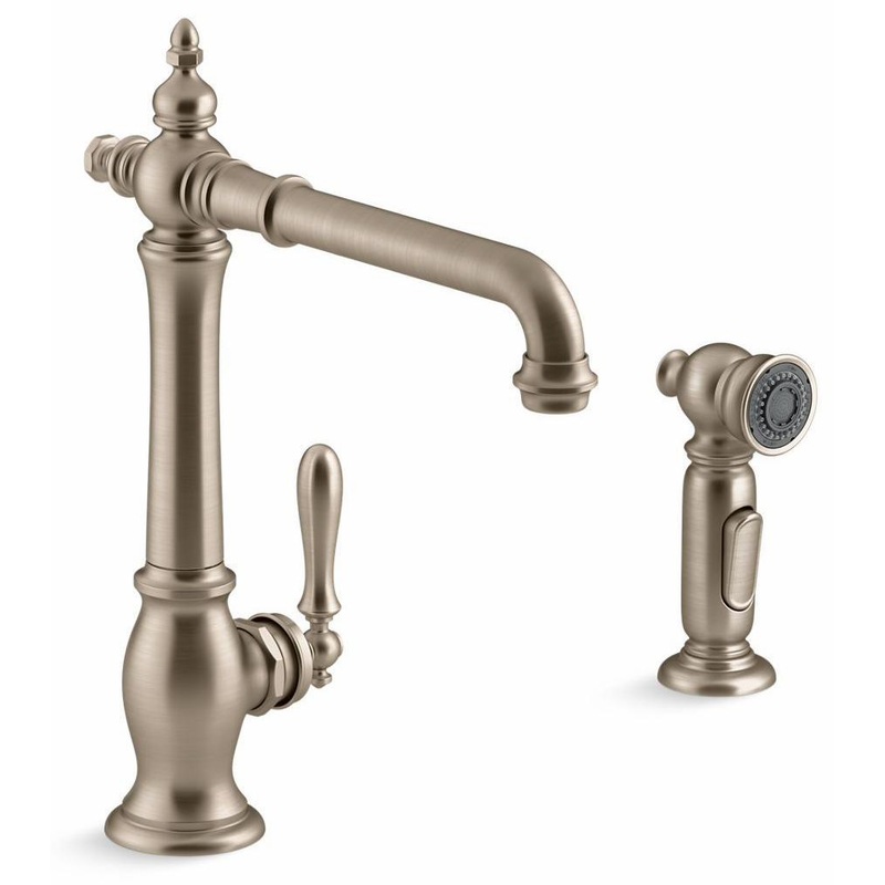 Artifacts Kitchen Faucet with Side Spray – Vibrant Brushed Bronze 99265-BV Kohler