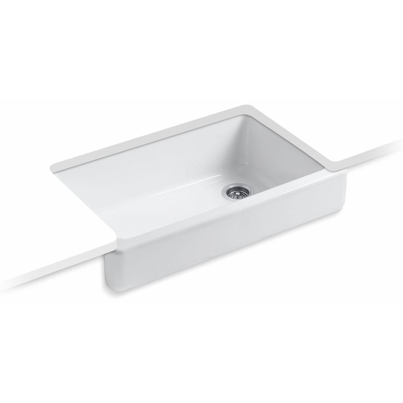 Whitehaven 35-1/2″ 1 Bowl Undermount Farmhouse Kitchen Sink – White 6488-0 Kohler