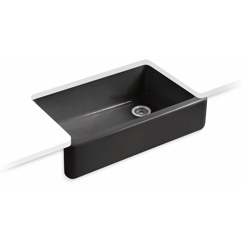 Whitehaven 35-3/4″ 1 Bowl Undermount Farmhouse Kitchen Sink – Black Black 6489-7 Kohler