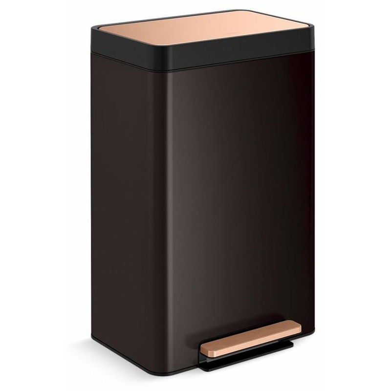 13 Gallon Stainless Steel Step Trash Can – Black Stainless & Copper 20940-BKS Kohler