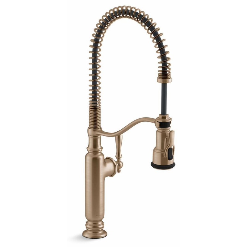Tournant Semi-Professional Kitchen Faucet with Spring Pulldown Spray – Vibrant Brushed Bronze 77515-BV Kohler
