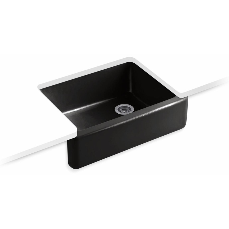 Whitehaven 29-3/4″ 1 Bowl Undermount Farmhouse Kitchen Sink – Black Black 6487-7 Kohler