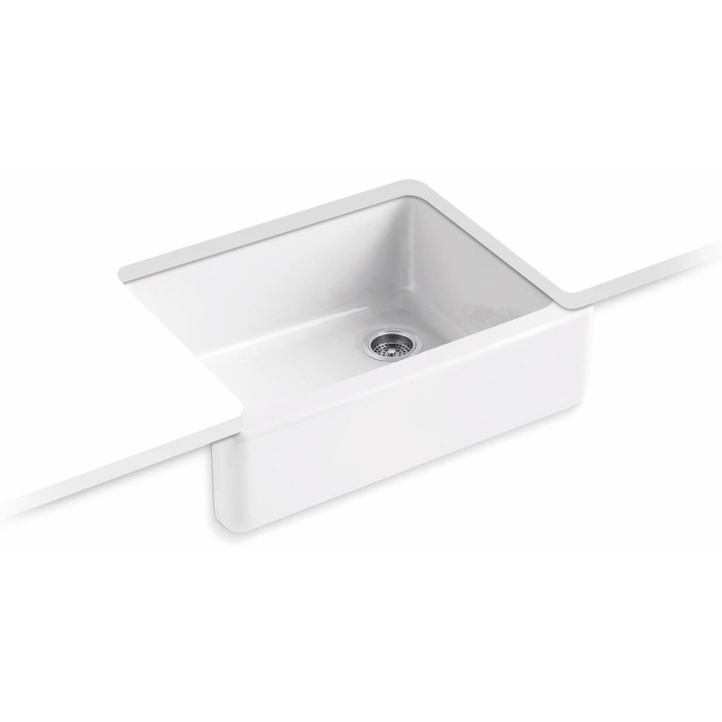 Whitehaven 29-3/4″ 1 Bowl Undermount Farmhouse Kitchen Sink – White 6487-0 Kohler