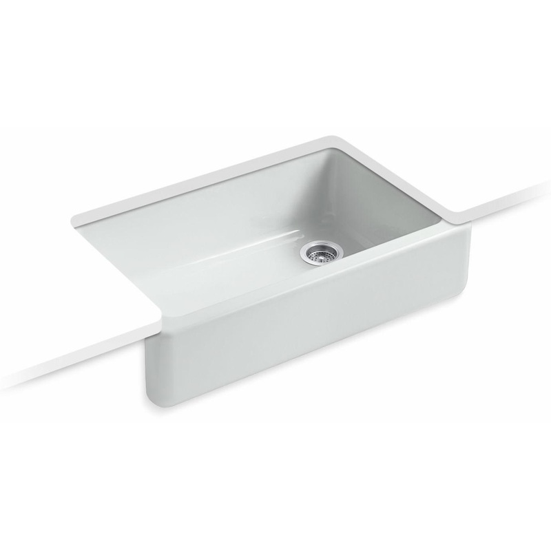 Whitehaven 35-3/4″ 1 Bowl Undermount Farmhouse Kitchen Sink – Ice Grey 6489-95 Kohler